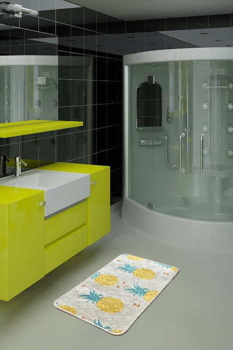 Mijölnir Ananas Djt Alfombrilla de Baño 100% Poliéster Antideslizante Antialérgica 40x60 cm